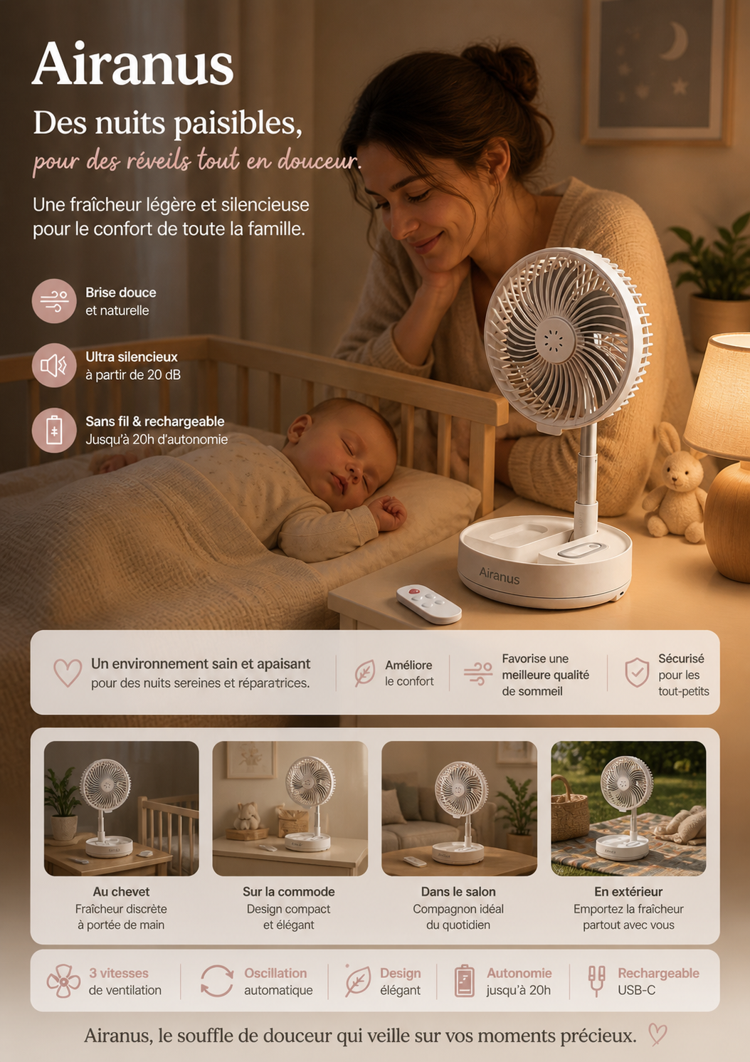 Ventilateur Portable – Fraîcheur Instantanée Où Que Vous Soyez