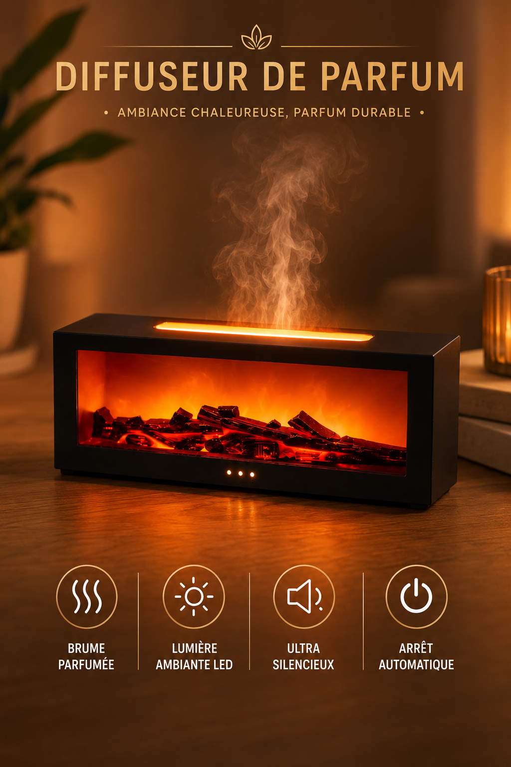 Humidificateur Stylé avec Éclairage:  Créez Votre Havre de Paix